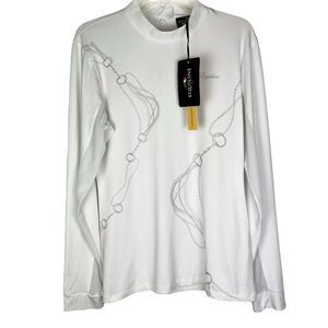 New Equiline Nadia Equestrian Dressage White Long Sleeve Horse Show Shirt XXL